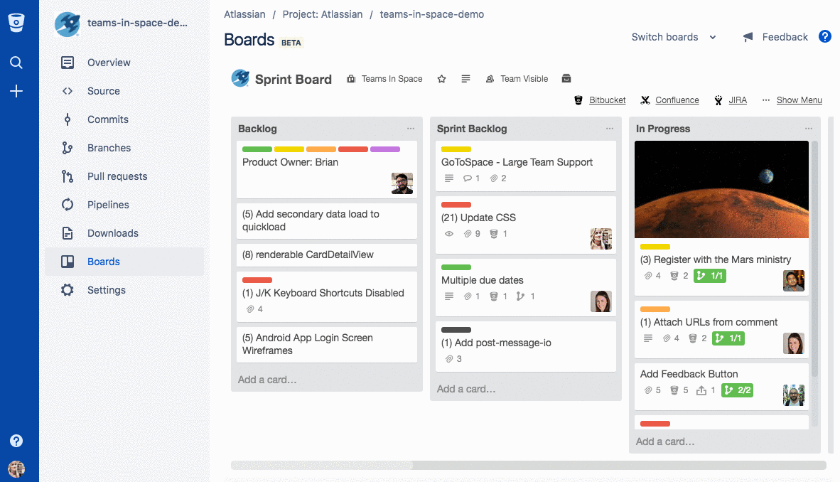 Trello-Boards in Bitbucket
