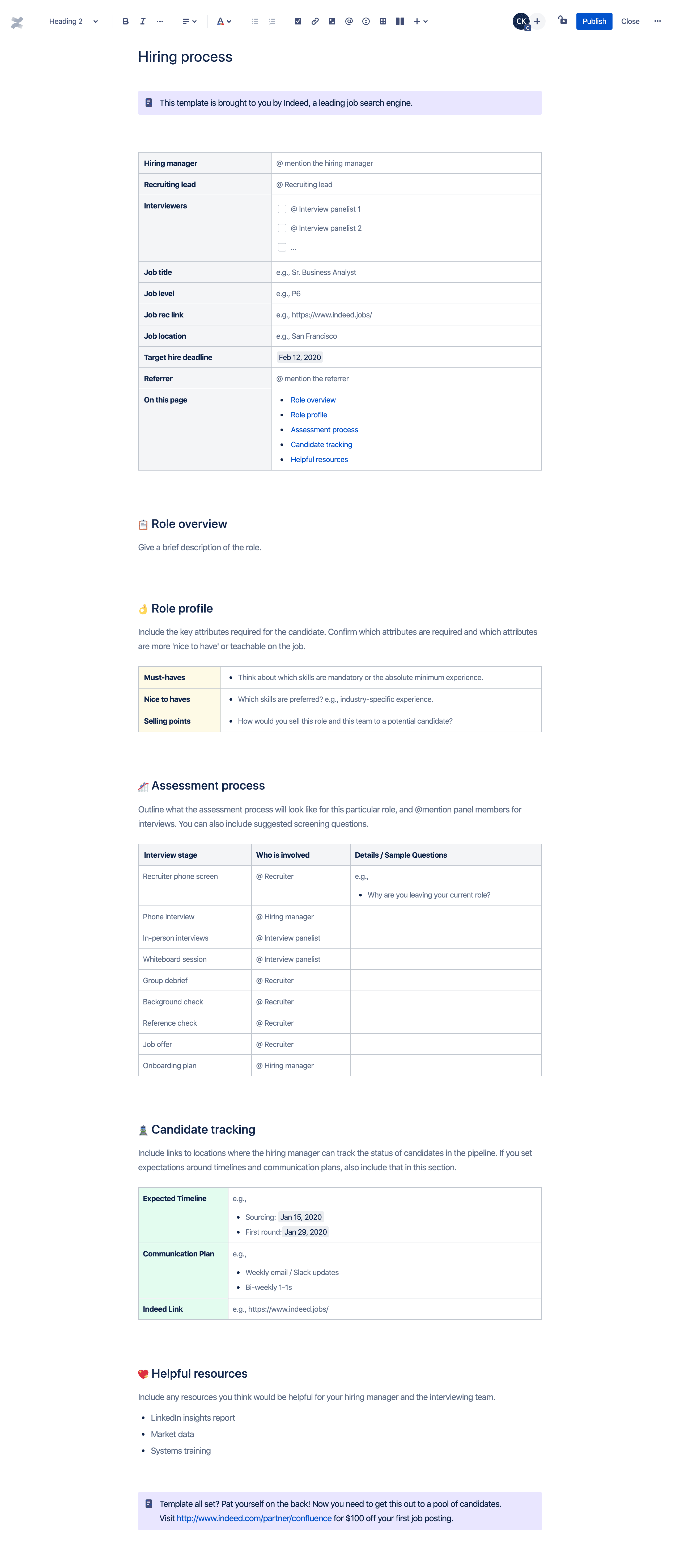 Plantilla de proceso de contratación