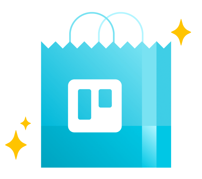 An illustration of Trello swag bag.