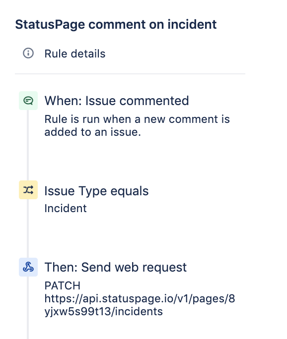 StatusPage comment on incident