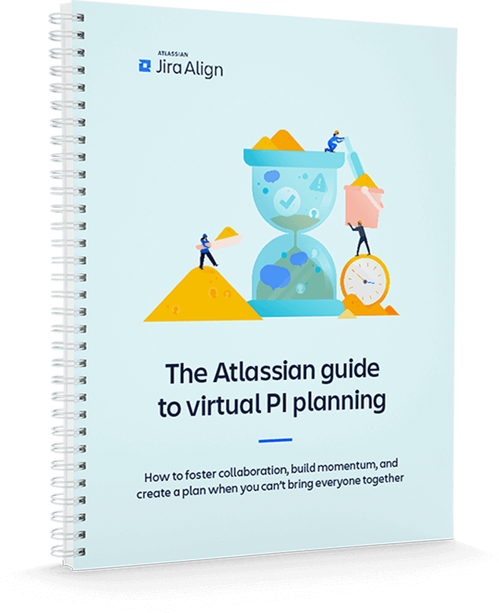 The Atlassian guide to virtual PI planning cover page.