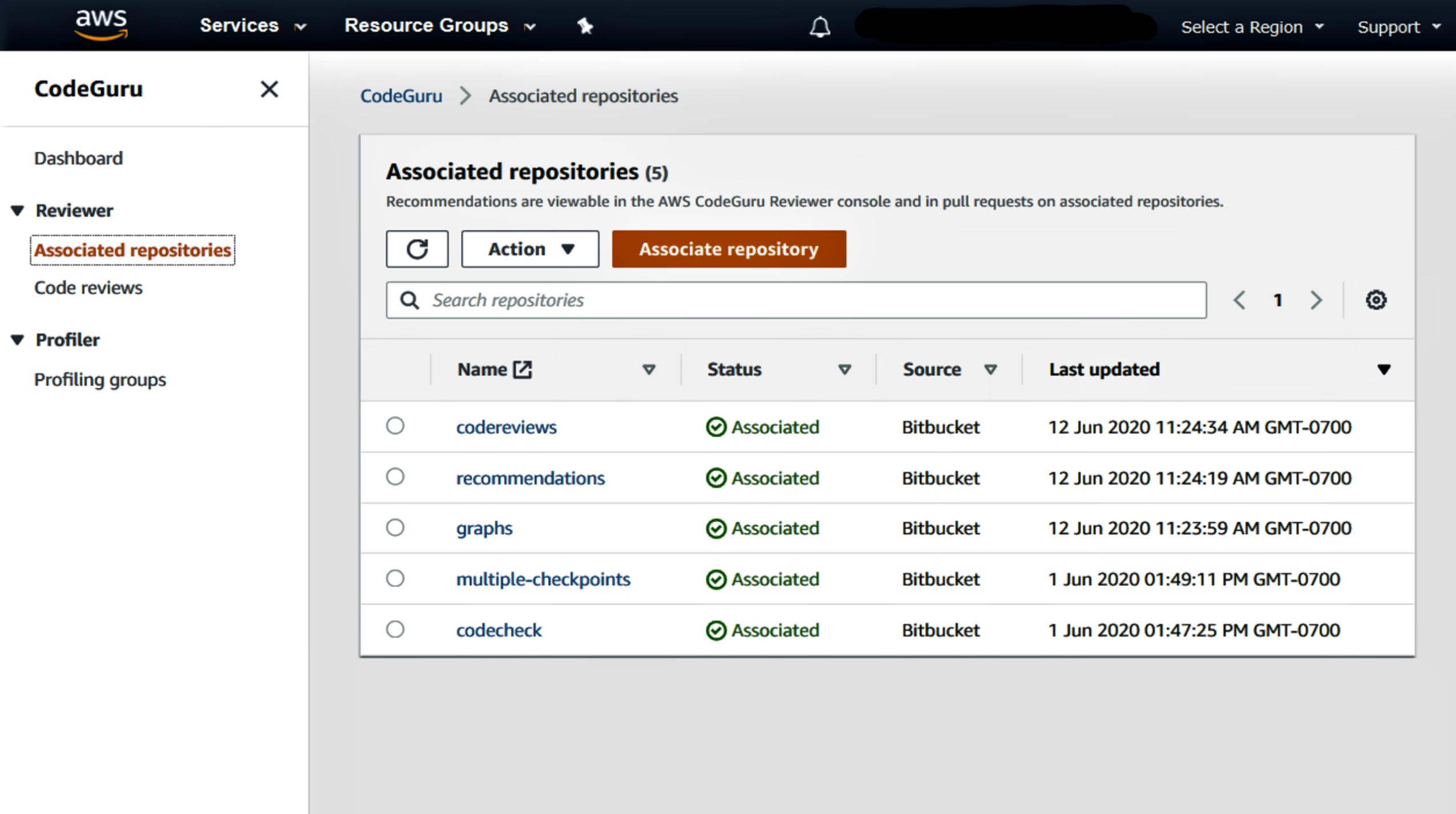 aws association repositories