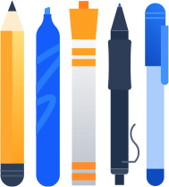 Ilustração de lápis e canetas