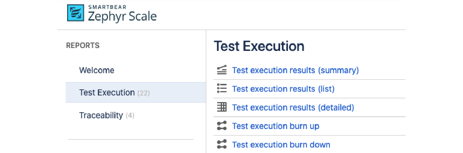 Test Execution tab in Zephyr Scale