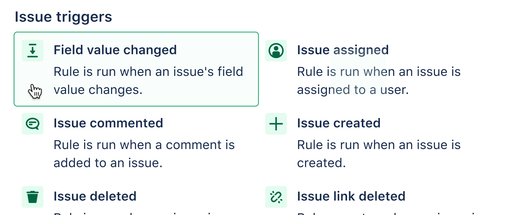 Auswählen eines Triggers
