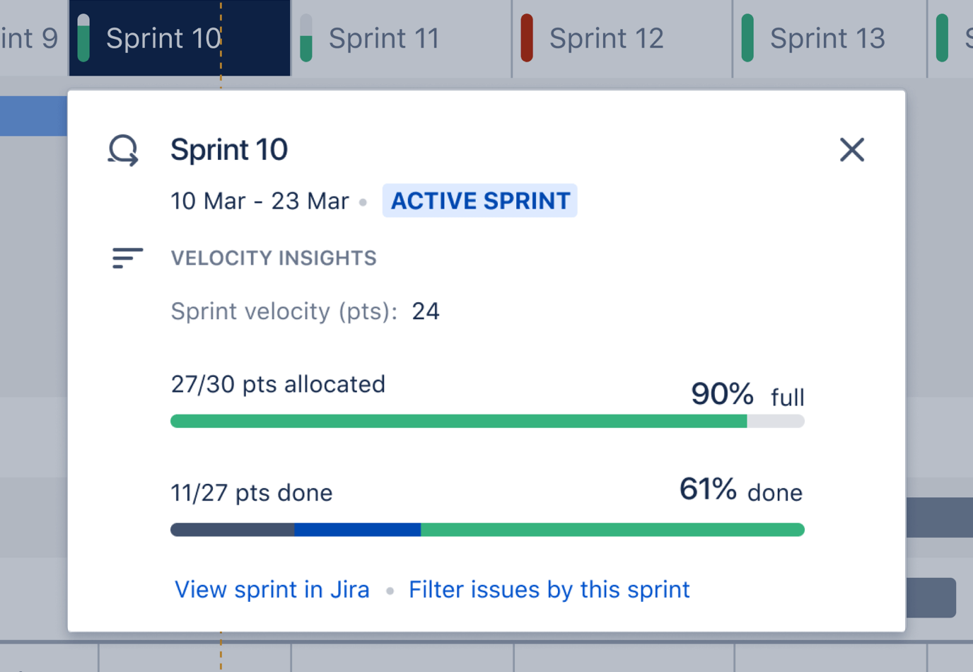 Capacity planning screenshot