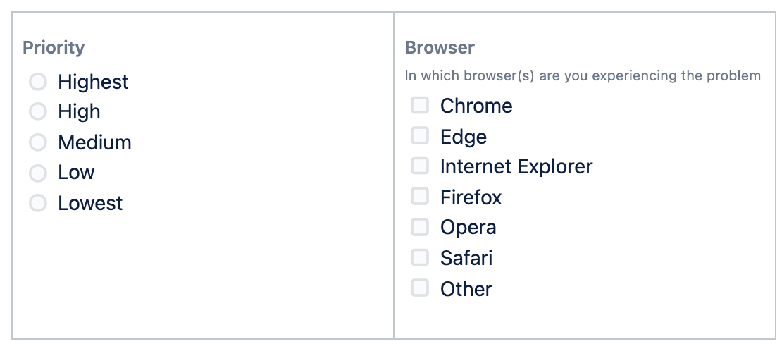 Choice question screenshot example