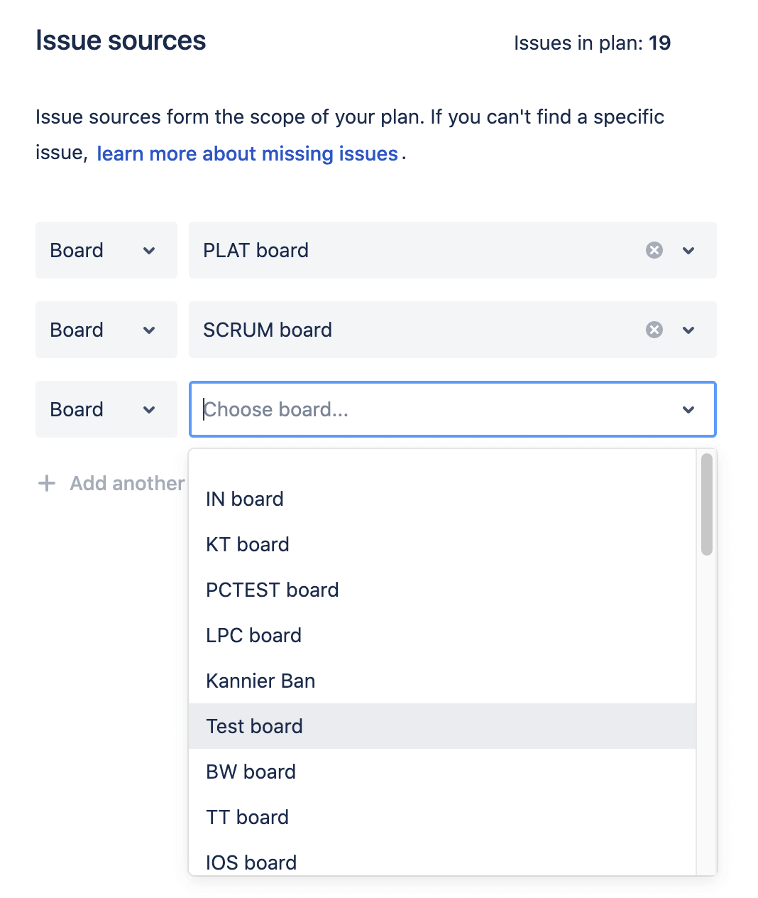Advanced Roadmap plan issue source