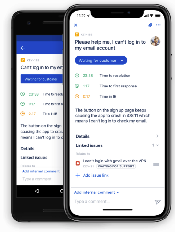 Jira Service Management für Mobilgeräte
