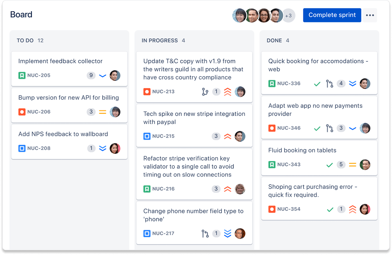 Доска Kanban в Jira.