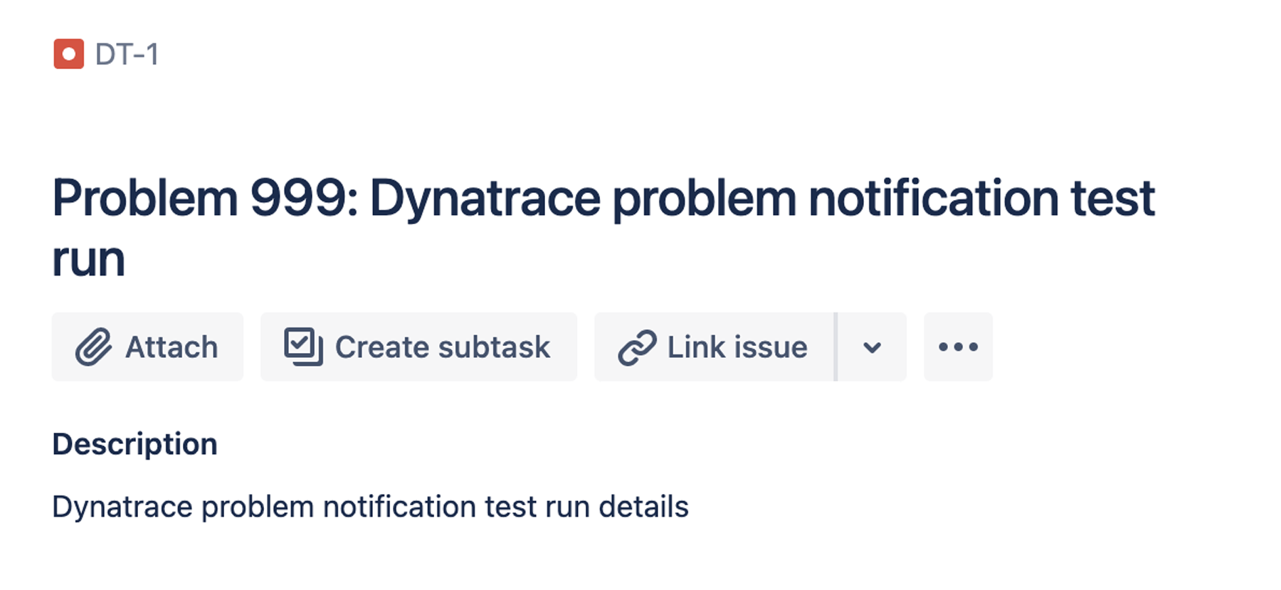 Тестовый запуск уведомления о проблеме Dynatrace
