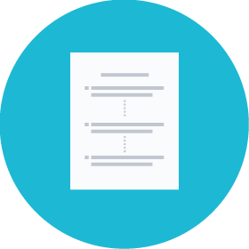 Documento con sfondo blu circolare