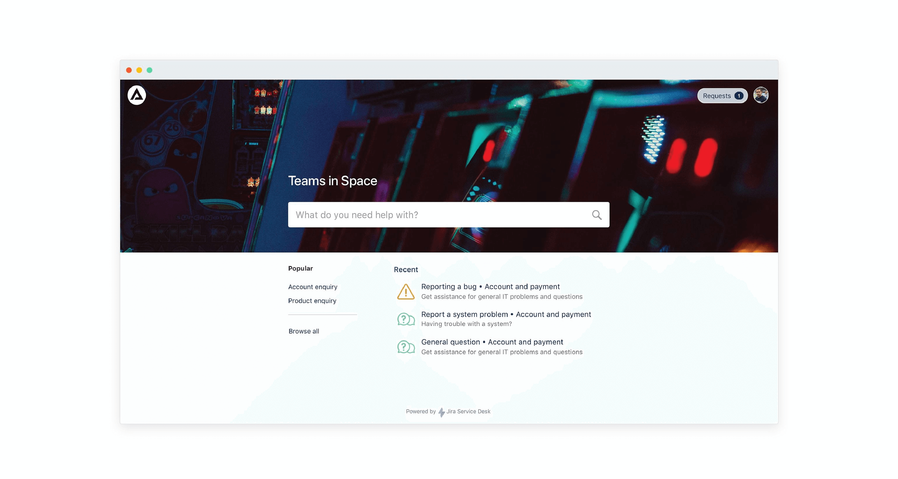 Jira Service Desk portal