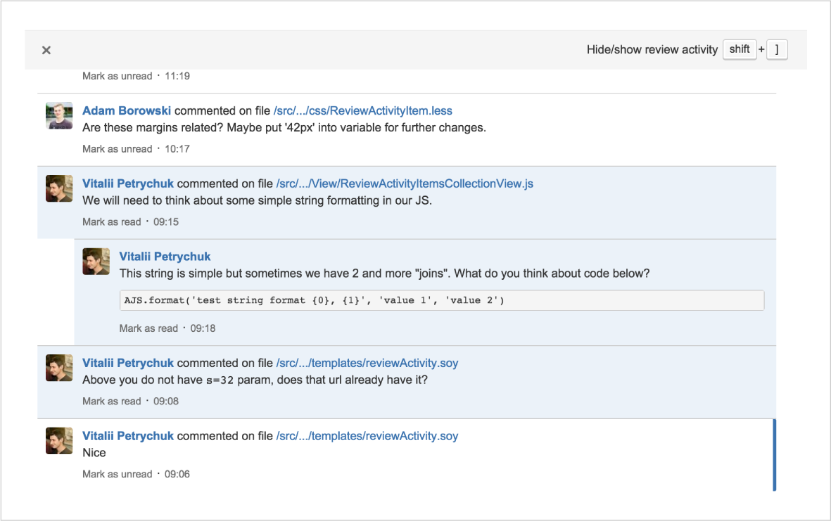 Crucible 기능 Atlassian