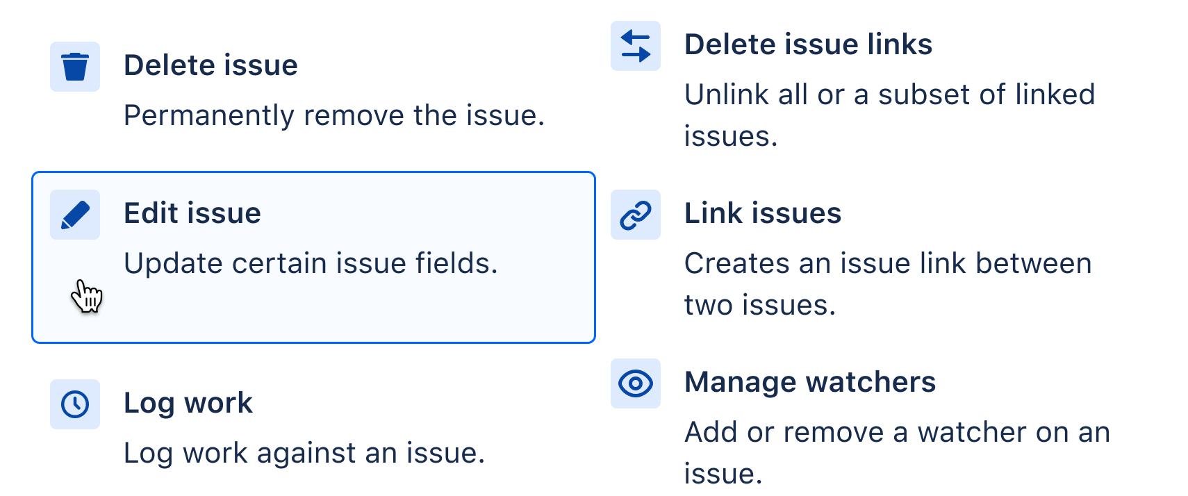 Adding ‘Edit Issue’ action