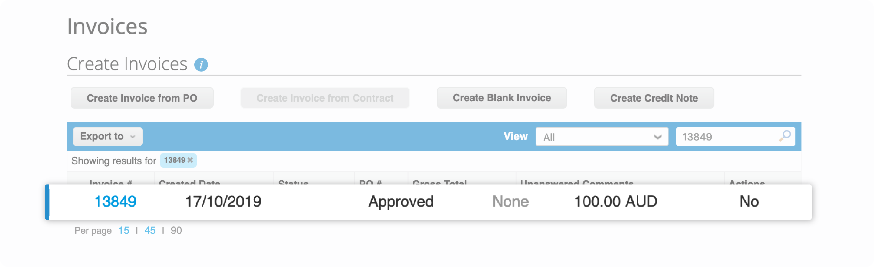 Invoice number will be displayed. Click the invoice number to check if it’s already paid or not