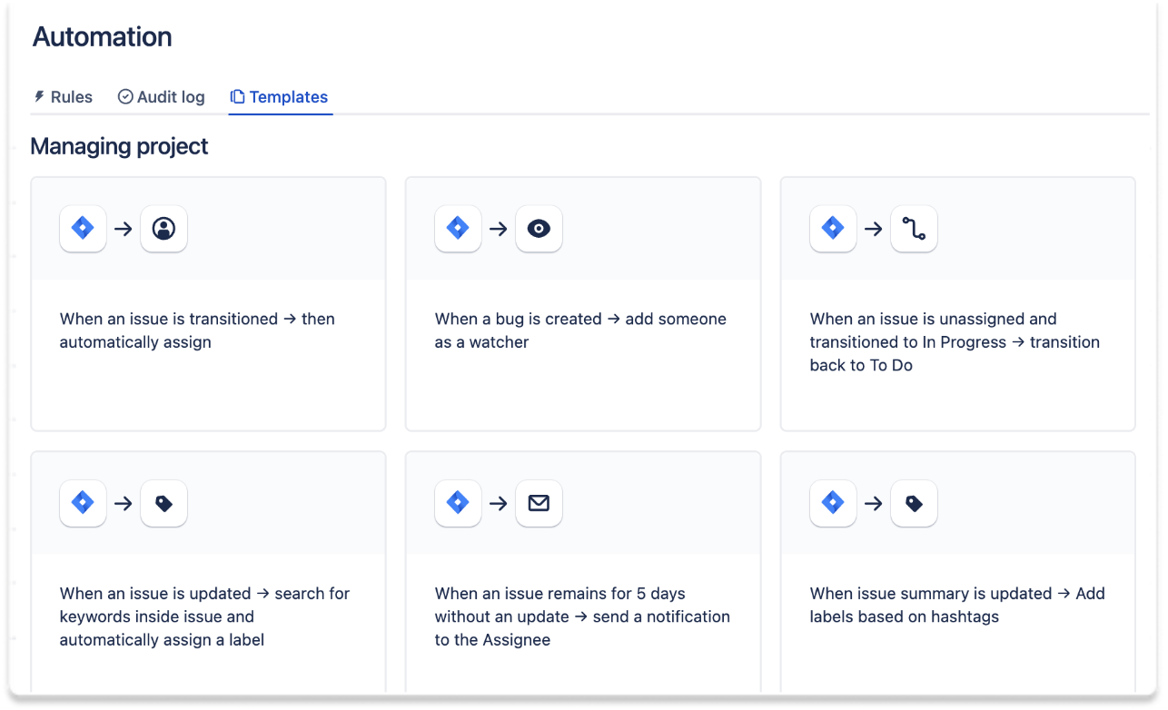 Automations view