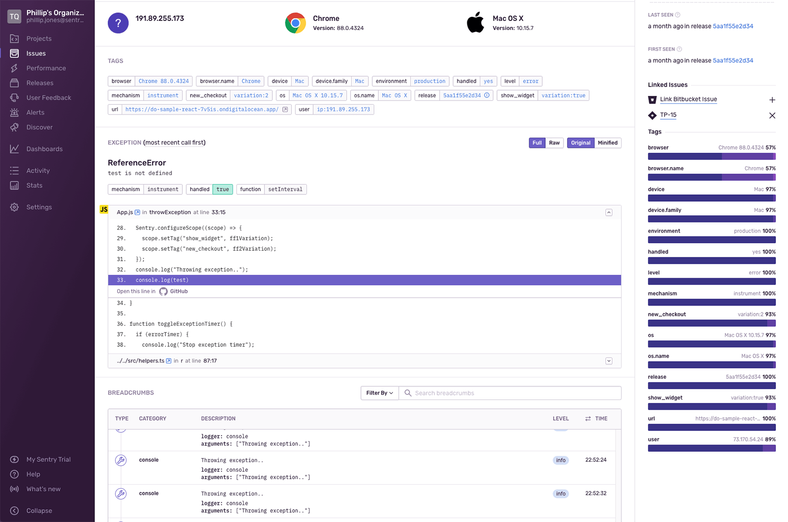 Pagina met issuedetails