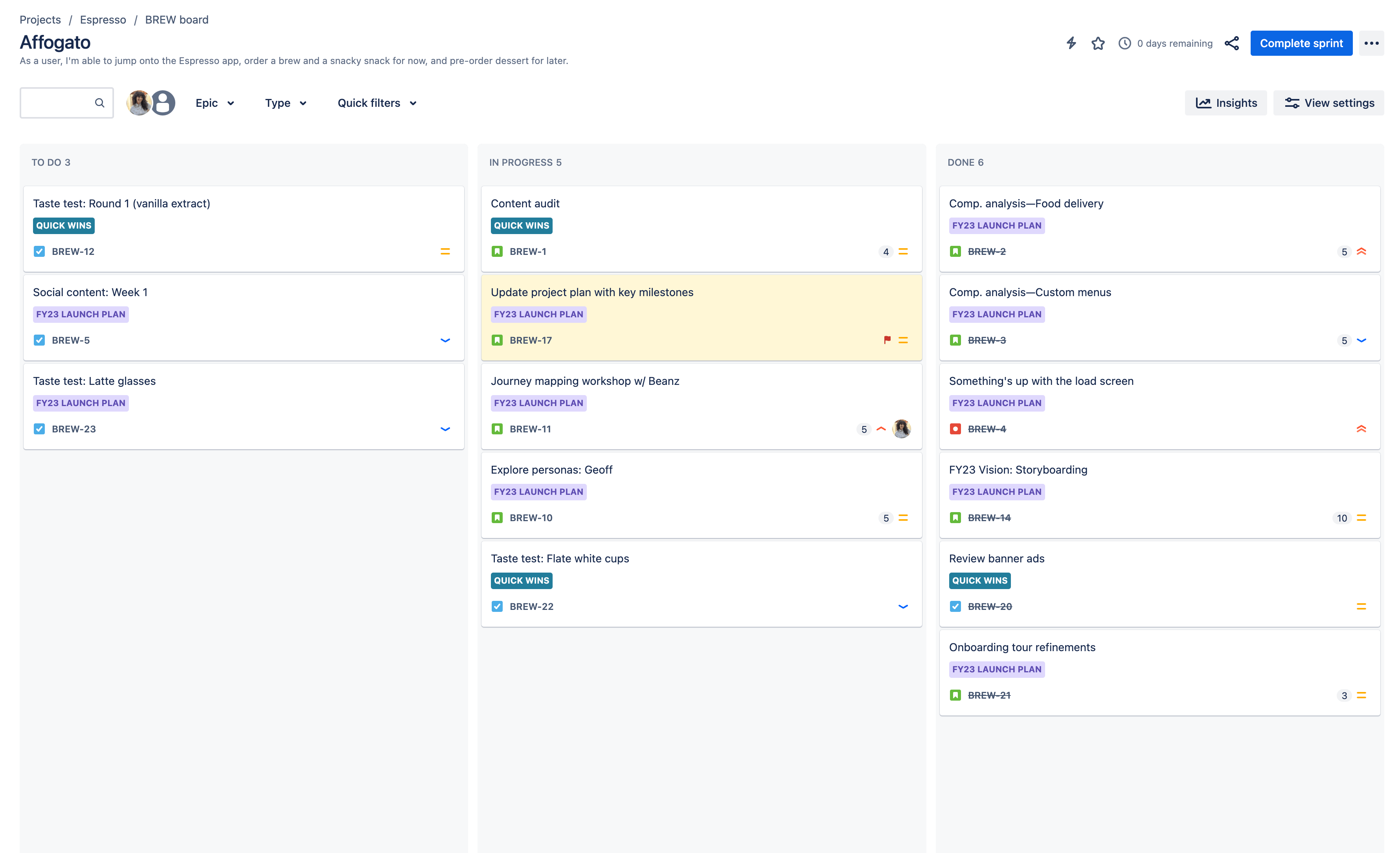 Scrumbord in Jira Software