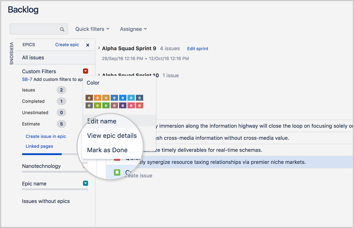 Learn how to use epics in Jira Software | Atlassian