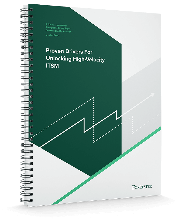 Portada del cuaderno en espiral titulado: "The Total Economic Impact TM sobre Jira Service Management de Atlassian"