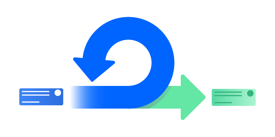 Zwei Pfeile, die für einen Scrum-Sprint und den Prozess der fortlaufenden Iteration stehen