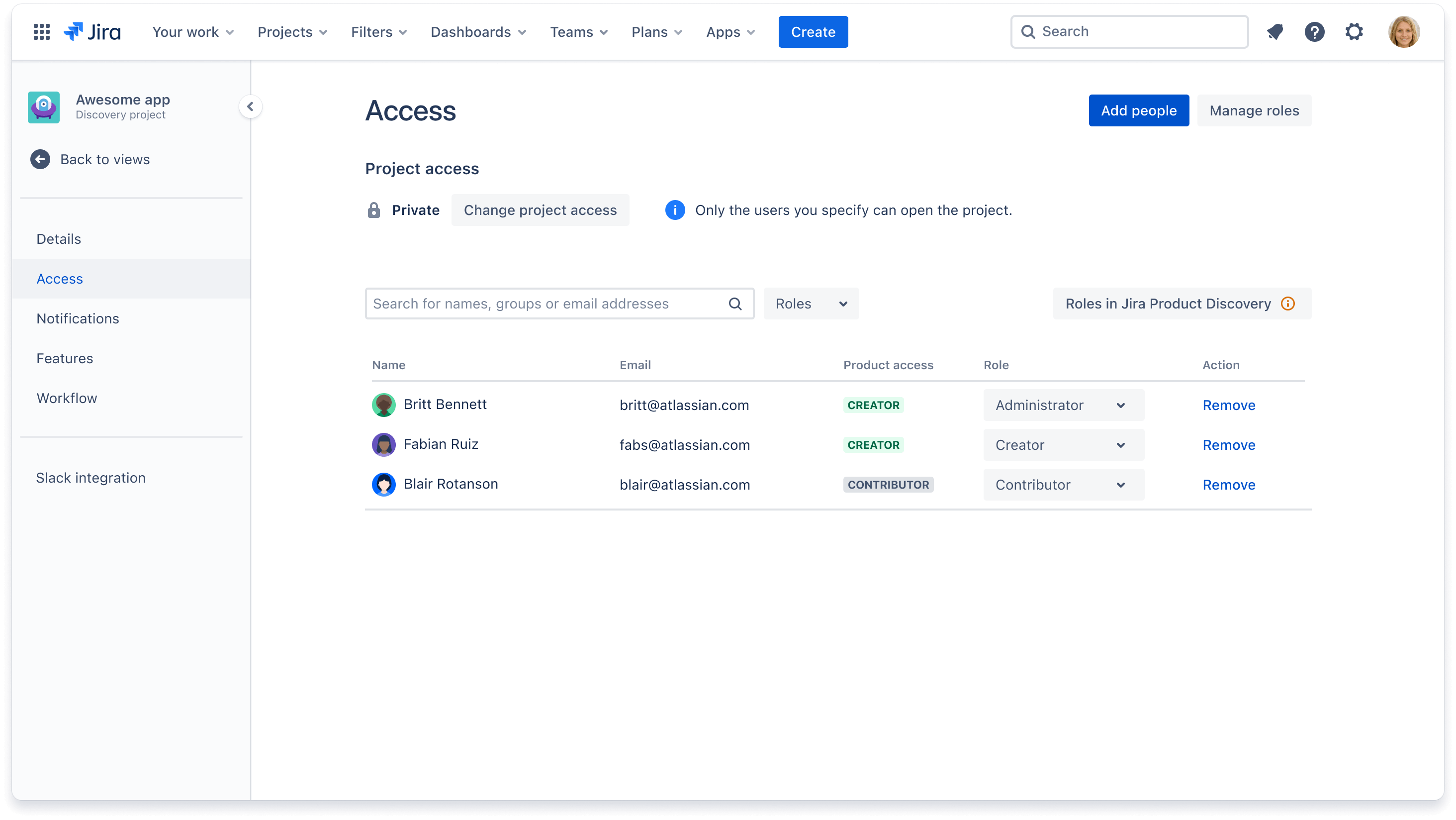 Assign product roles