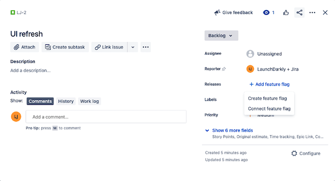 Creazione di flag delle funzioni in Jira Software