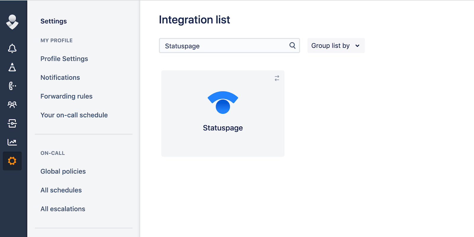 Integrationsliste aus Opsgenie