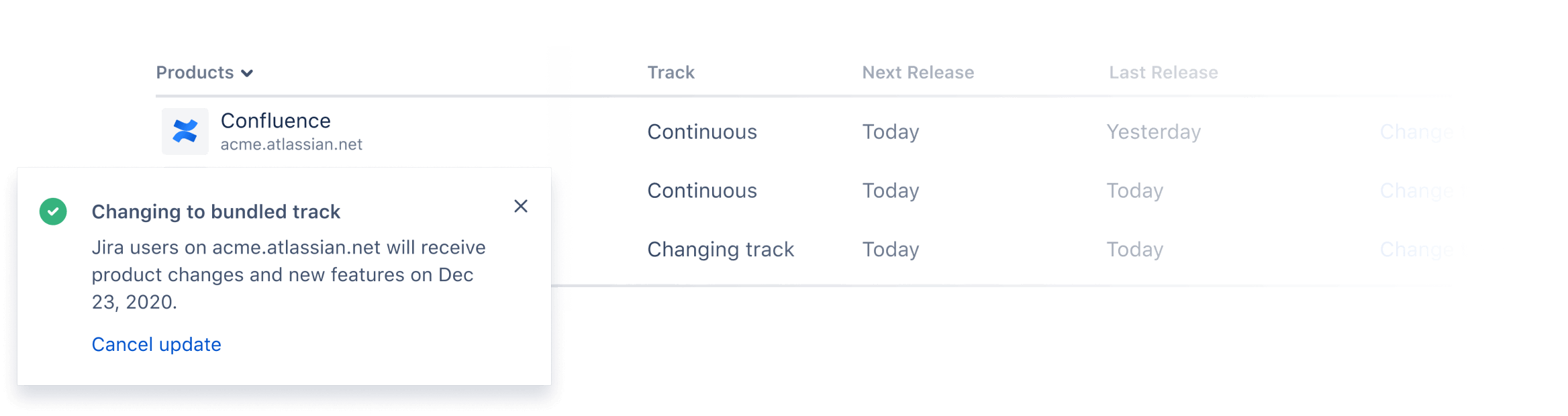 Screenshot: gebündelter Track