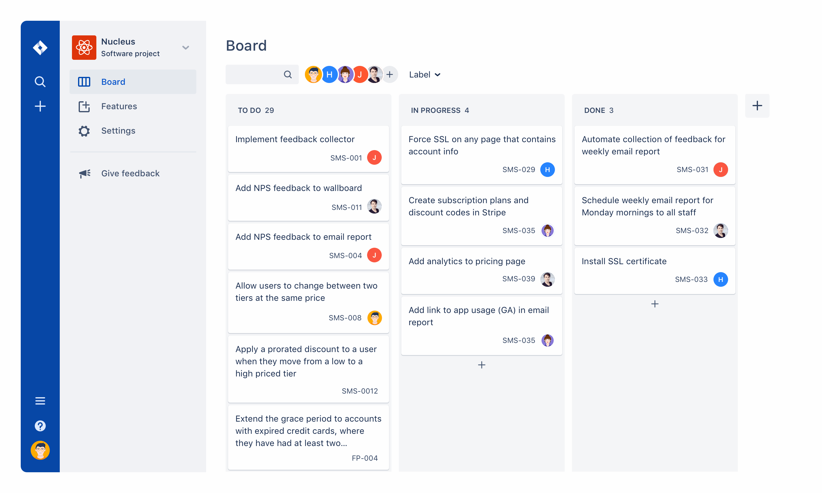 Animation of Jira's new agile boards in action