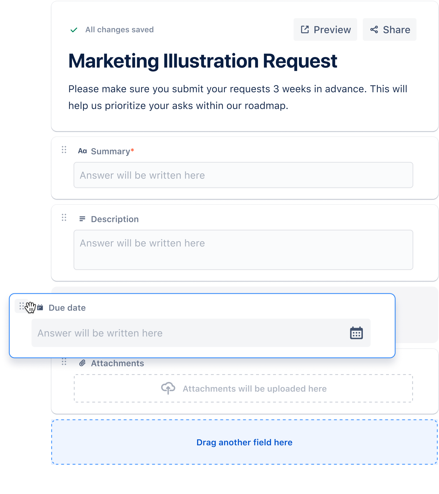 Form placeholder