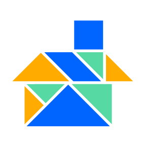 Illustration of a house built from diverse components.