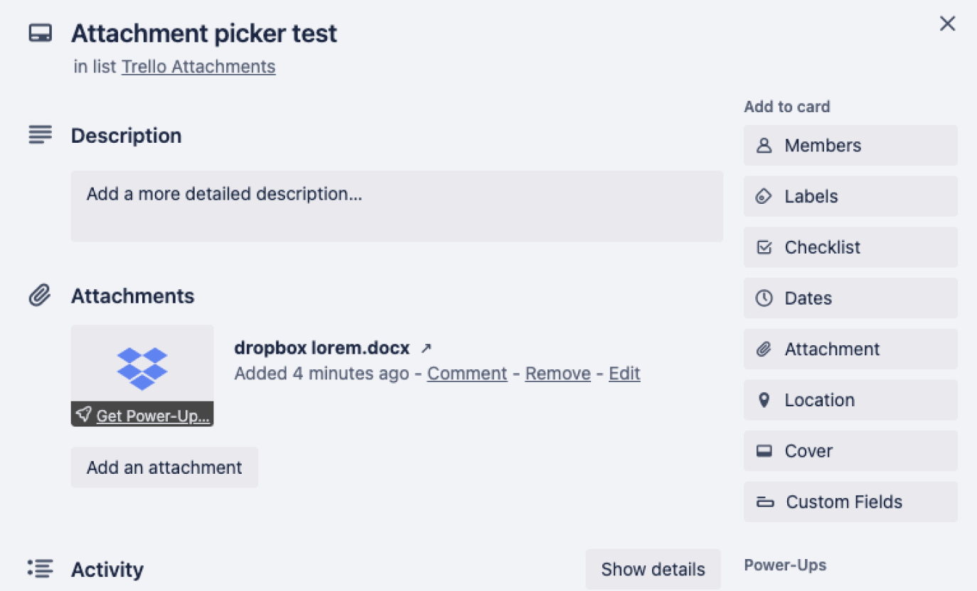 Podgląd plików Dropbox w Trello