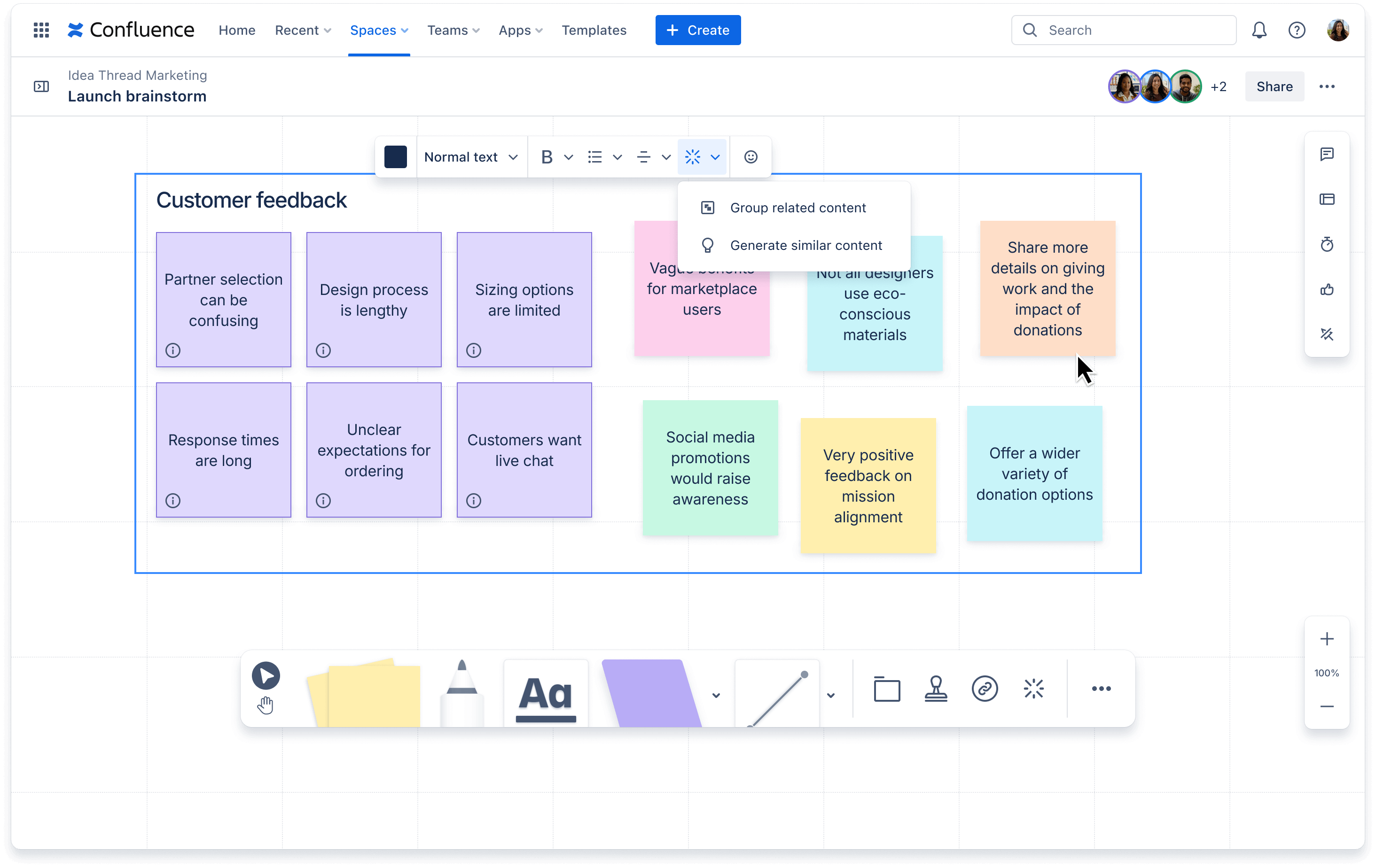 new AI features in Confluence