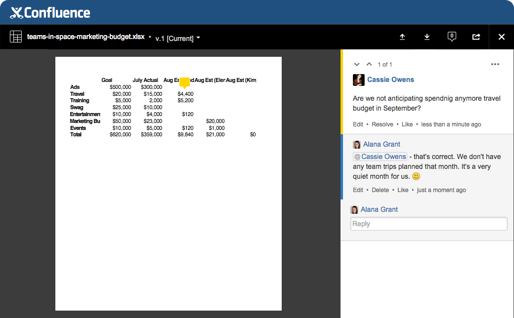 Share and discuss your spreadsheets in one place