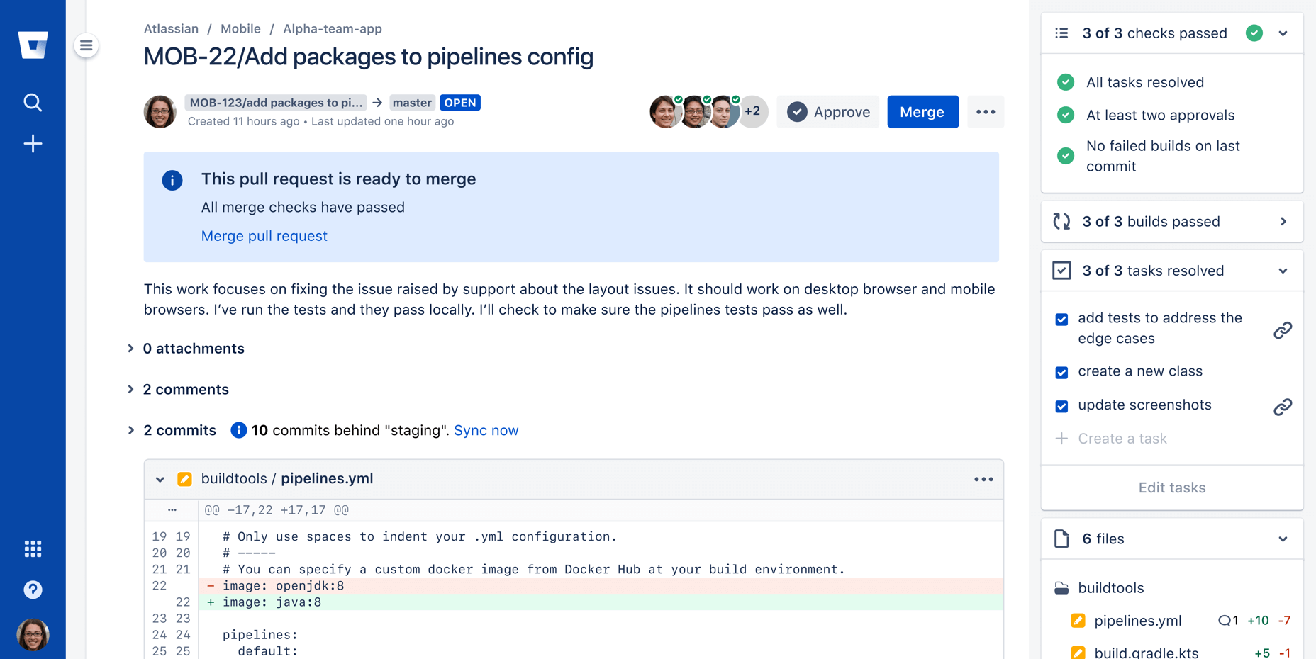 Pull request screenshot