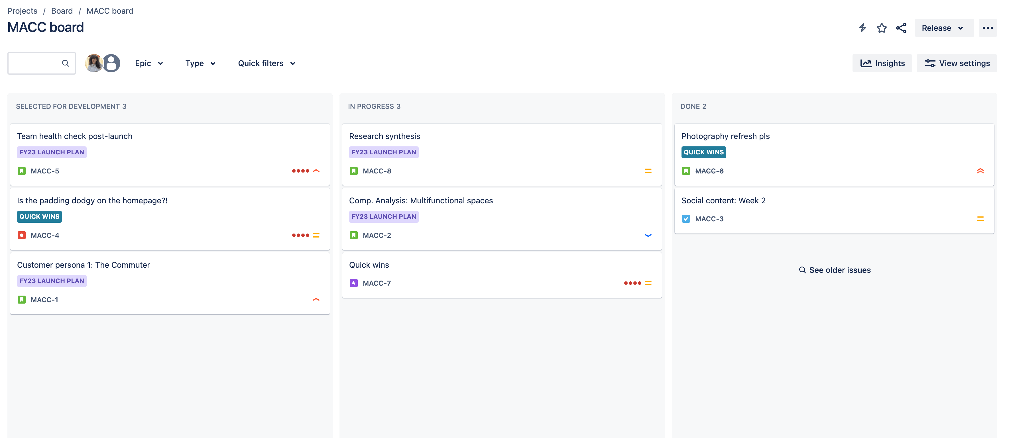 Kanban board in Jira Software