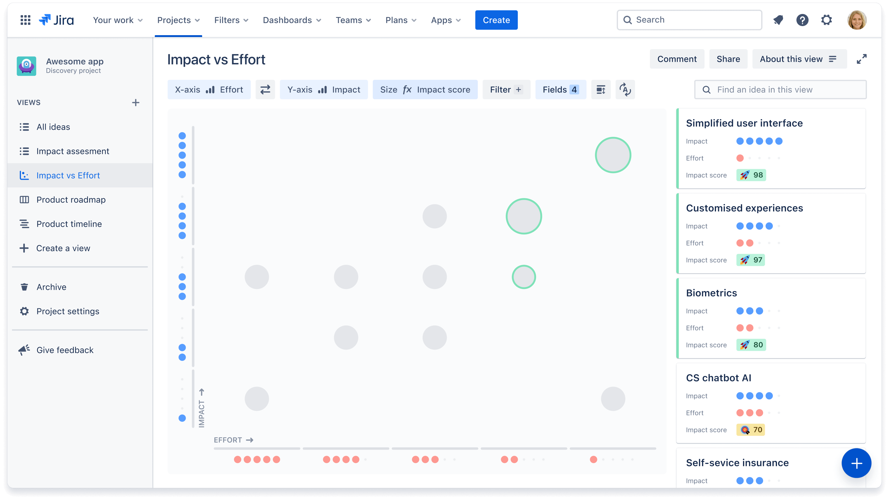 Visualização como matriz