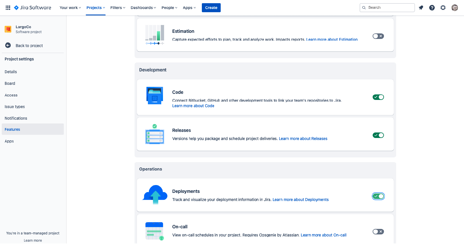 Раздел Projects (Проекты) в Jira Software