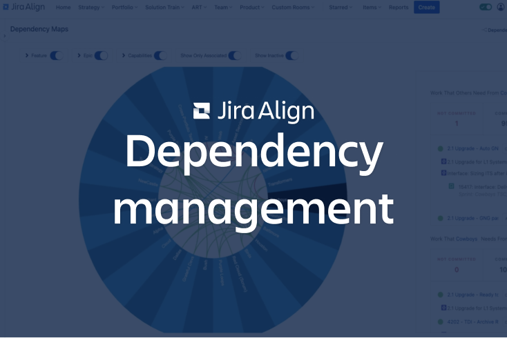 Pantalla de gestión de dependencias con Jira Align