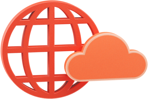 Weltkugel mit Cloud-Symbol