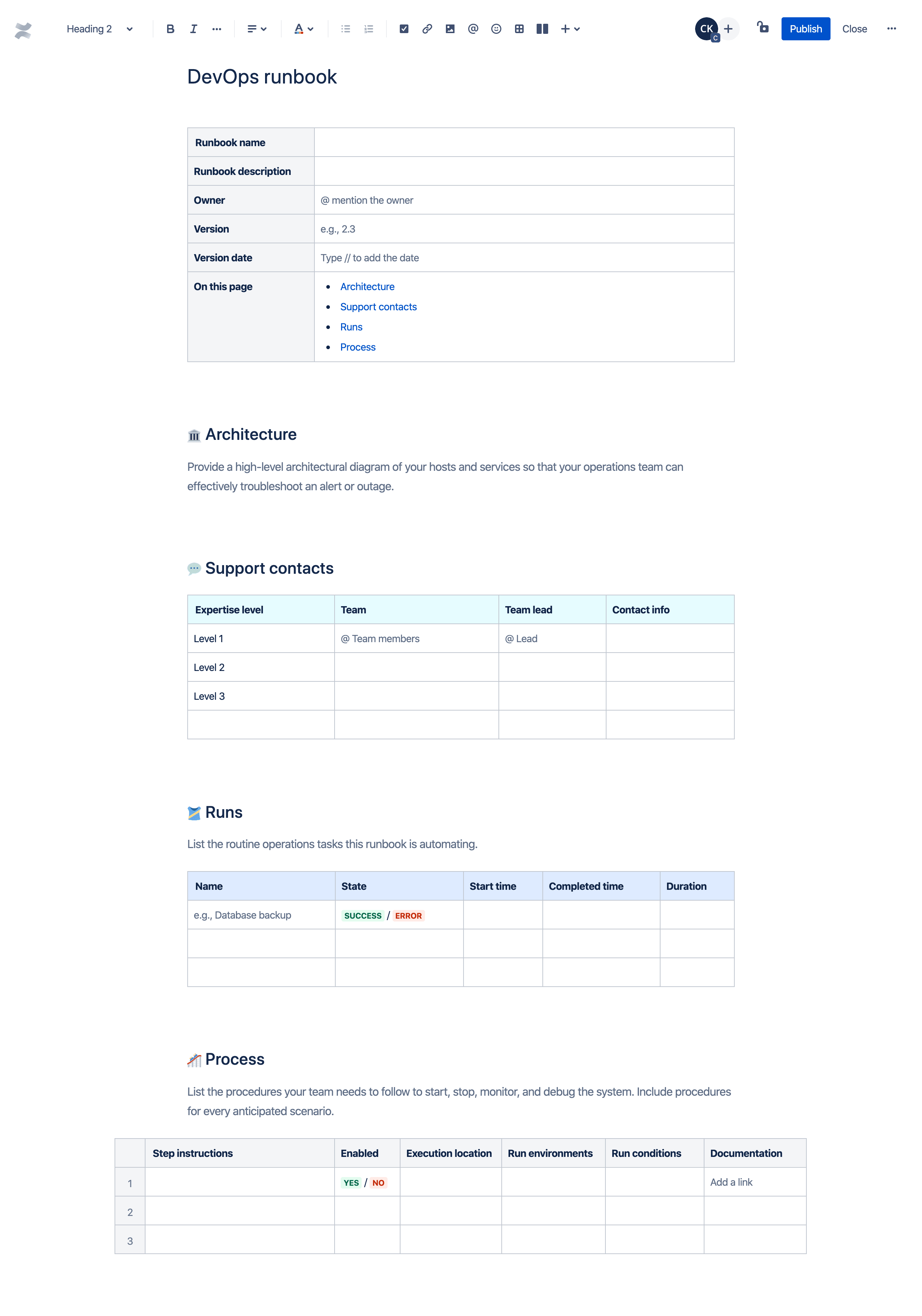 DevOps 런북 템플릿