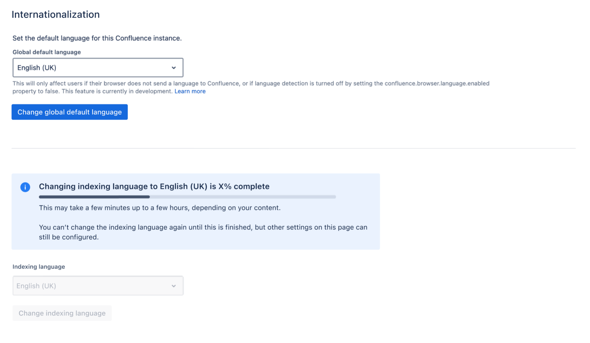 indexeringstaal configureren