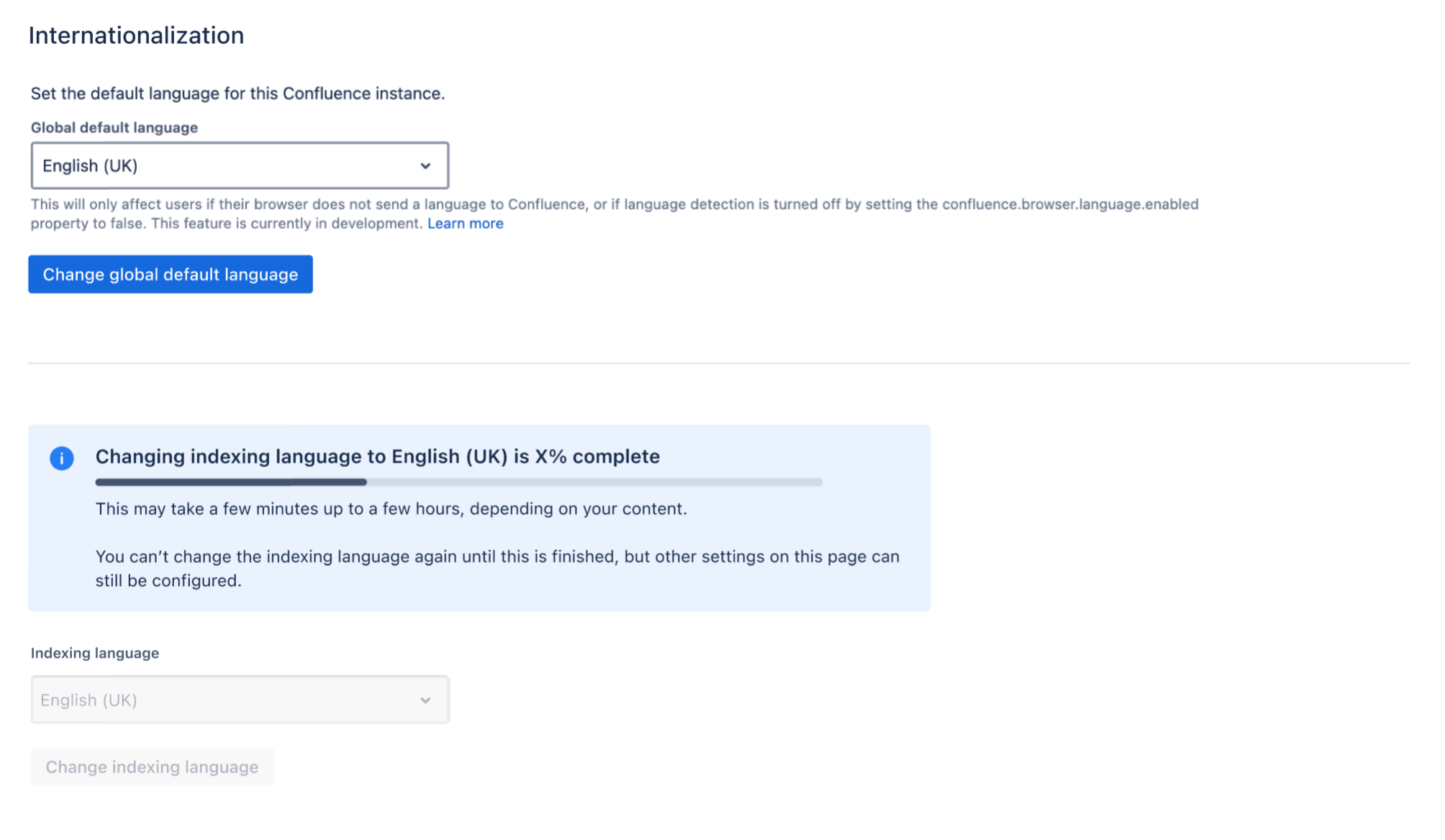 configurar el idioma de indexación