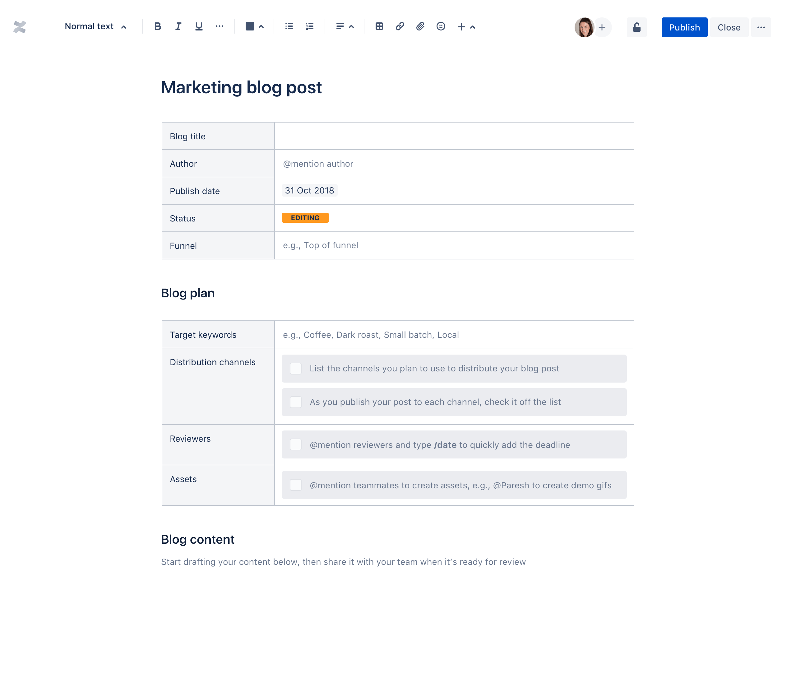 Marketing Blog Post template