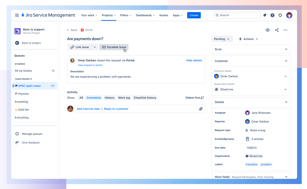 Jira Service Management 门户