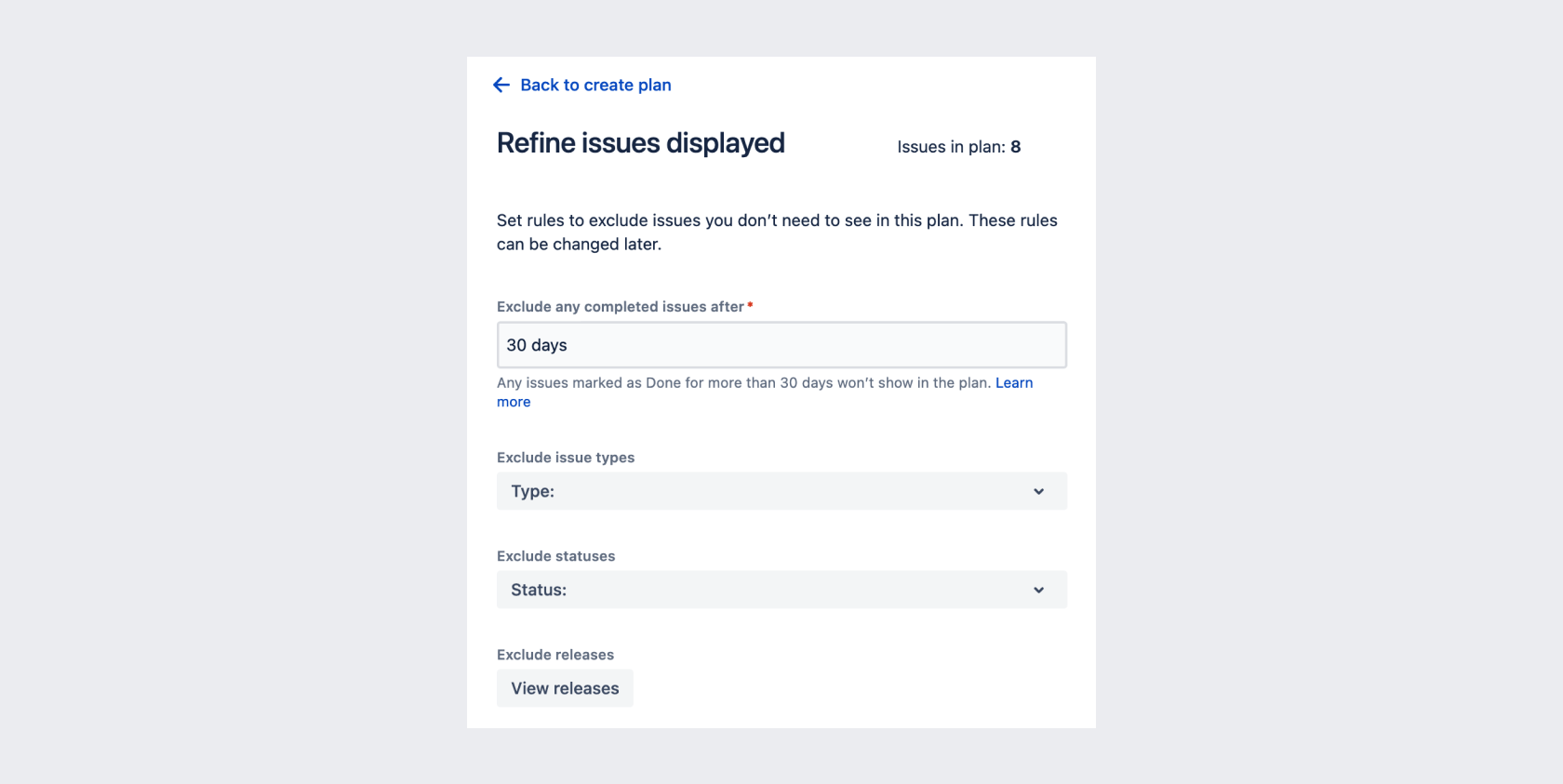 Refine issues displayed in Advanced Roadmaps