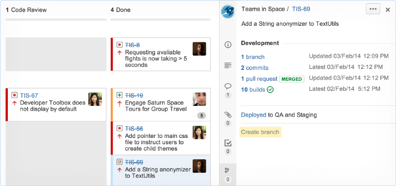 Screenshot of Jira board