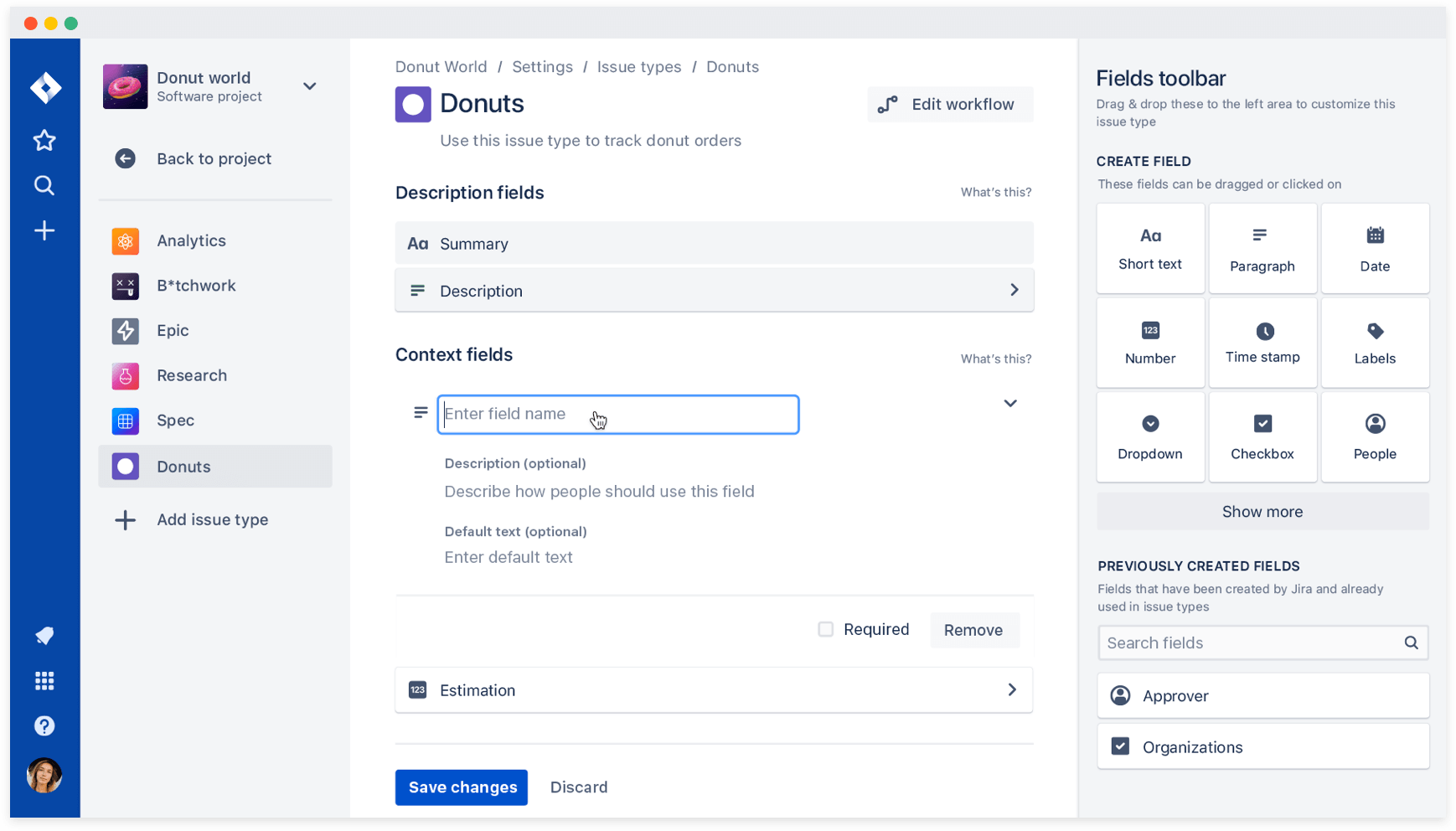 Adding in pre-written default values in the description field on Jira issues